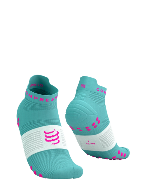 Compressport | Pro Racing Socken V4 | Run Low | Äther / Neon Pink