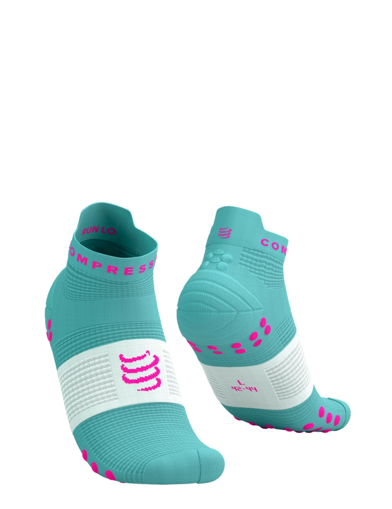 Compressport | Pro Racing Socks V4 | Run Low | Ether / Neon Pink