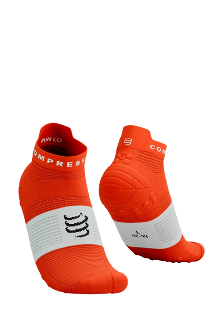 Compressport | Pro Racing Socks V4 | Run Low | Tigerlily / White