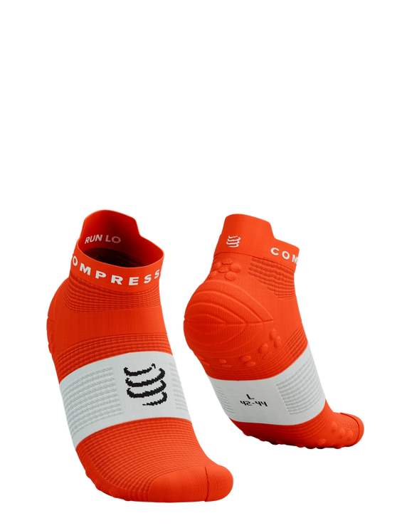 Compressport | Pro Racing Socks V4 | Run Low | Tigerlily / White