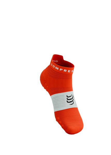 Compressport | Pro Racing Socks V4 | Run Low | Tigerlily / White