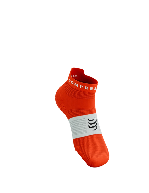 Compressport | Pro Racing Socks V4 | Run Low | Tigerlily / White