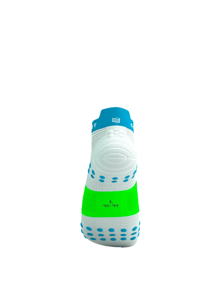 Compressport | Pro Racing Socks V4 | Run Low | White / Blue / Green