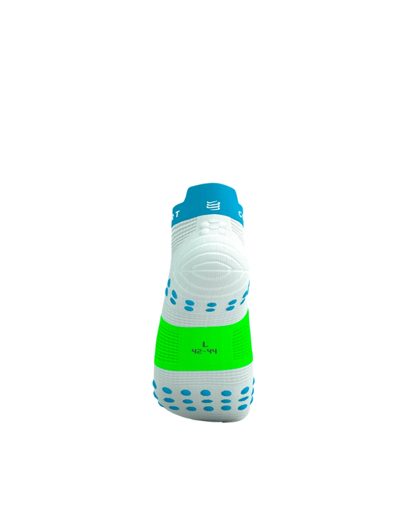 Compressport | Pro Racing Socks V4 | Run Low | White / Blue / Green
