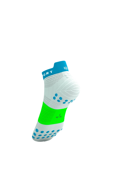 Compressport | Pro Racing Socks V4 | Run Low | White / Blue / Green