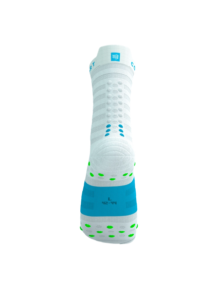 Compressport | Pro Racing Socks V4 | Ultralight | Run High | White / Blue / Green