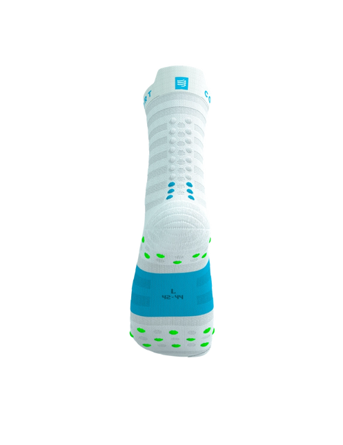 Compressport | Pro Racing Socks V4 | Ultralight | Run High | White / Blue / Green