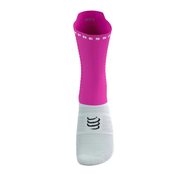 Compressport | Pro Racing Socks V4 | Bike | White / Neon Pink Compressport