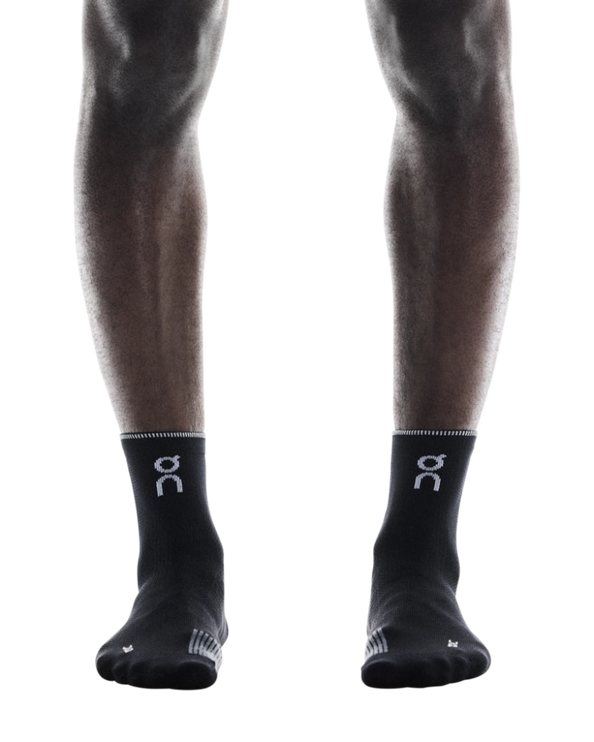 ON | Performance Run Sock Mid | Black / Eclipse