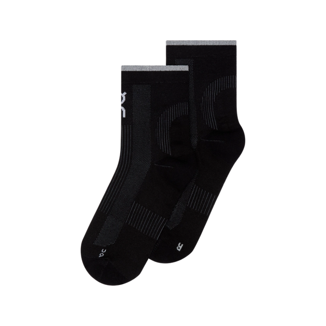 ON | Performance Run Sock Mid | Black / Eclipse