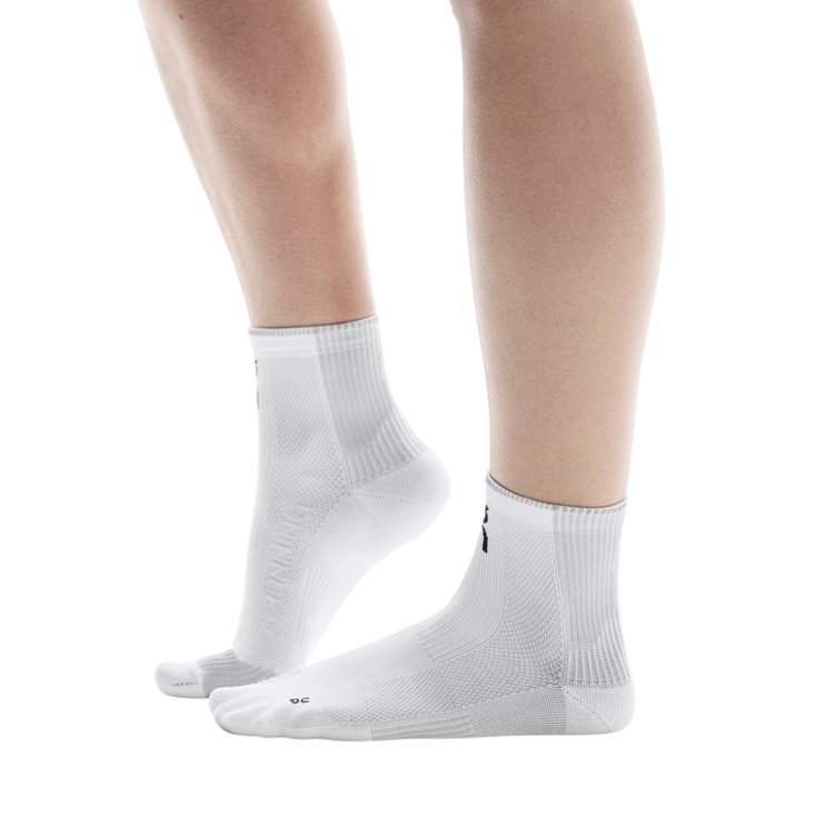 ON | Performance Run Sock Mid | White / Glacier