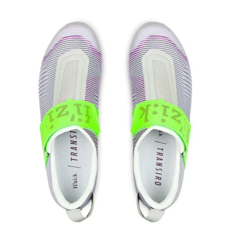 Fizik | Transiro Hydra Aeroweave | Carbon Triathlon Shoe | Violet / Green