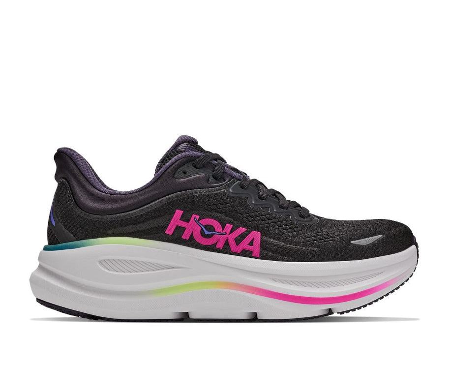 Hoka | Bondi 9 | Black / Neon Dragonfruit | Dames