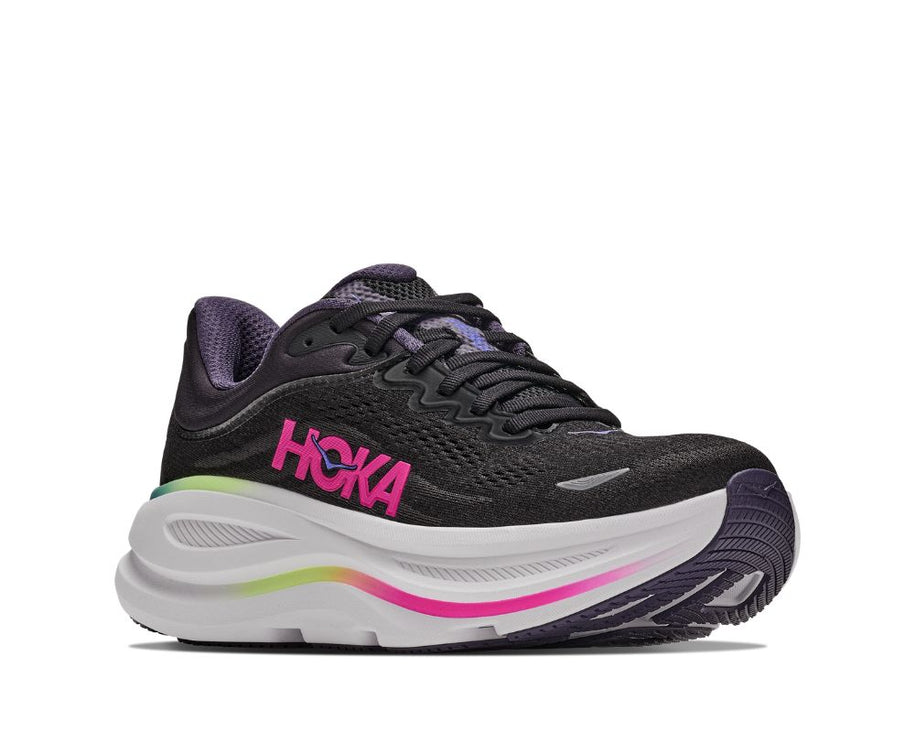 Hoka | Bondi 9 | Black / Neon Dragonfruit | Dames