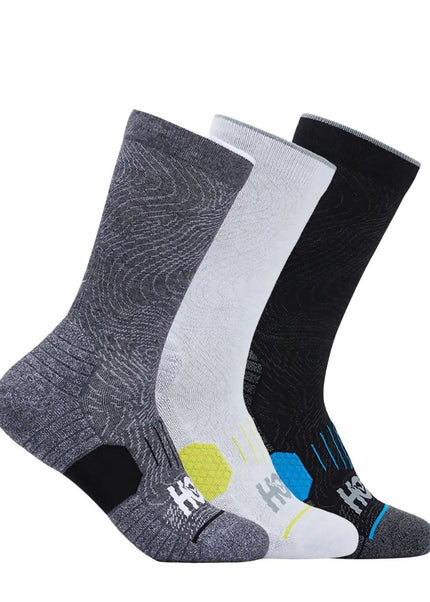 Hoka | Crew Running Socks 3-Pack | White / Black / Gray | Unisex