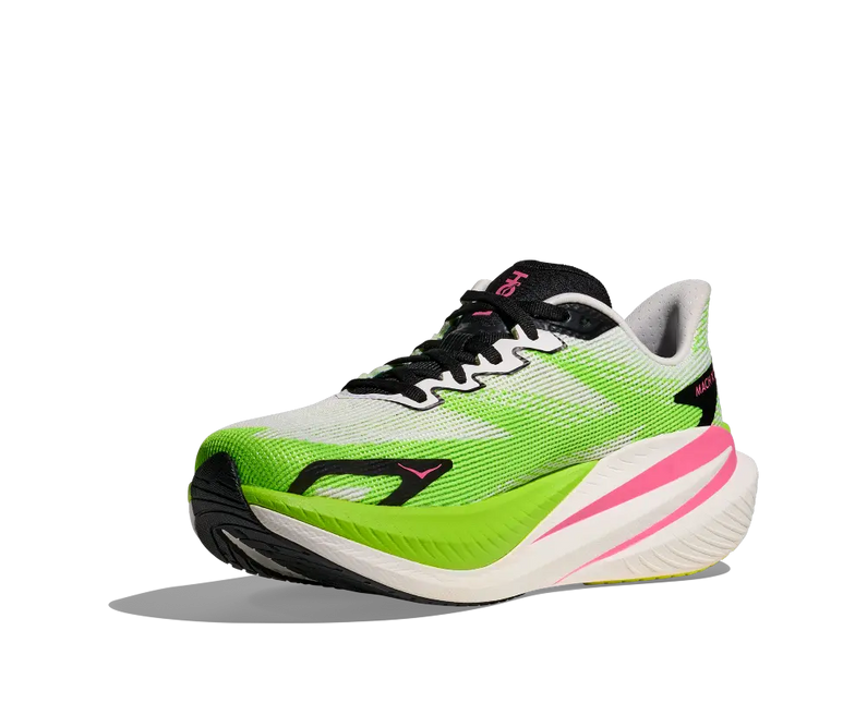 Hoka | Mach X3 | White / Neon Lime | Dames