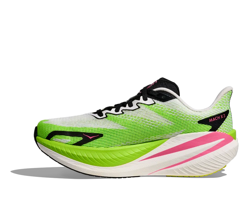 Hoka | Mach X3 | White / Neon Lime | Dames