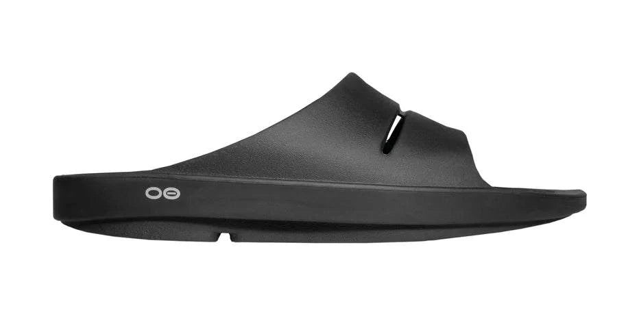 OOFOS | OOahh | Recovery Slides | Unisex | Black OOFOS