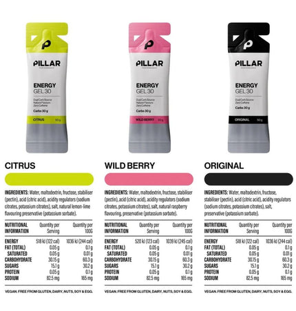 Pillar | Energy Gel 30 | Original (Unflavoured)