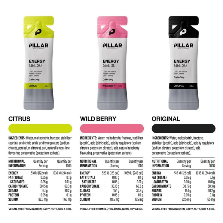 Pillar | Energy Gel 30 | Original (Unflavoured)