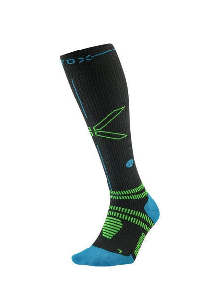 STOX | Running Compression Socks | Heren | Charcoal / Bright Blue