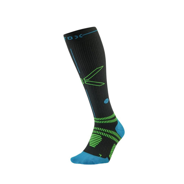 STOX | Running Compression Socks | Men | Charcoal / Bright Blue