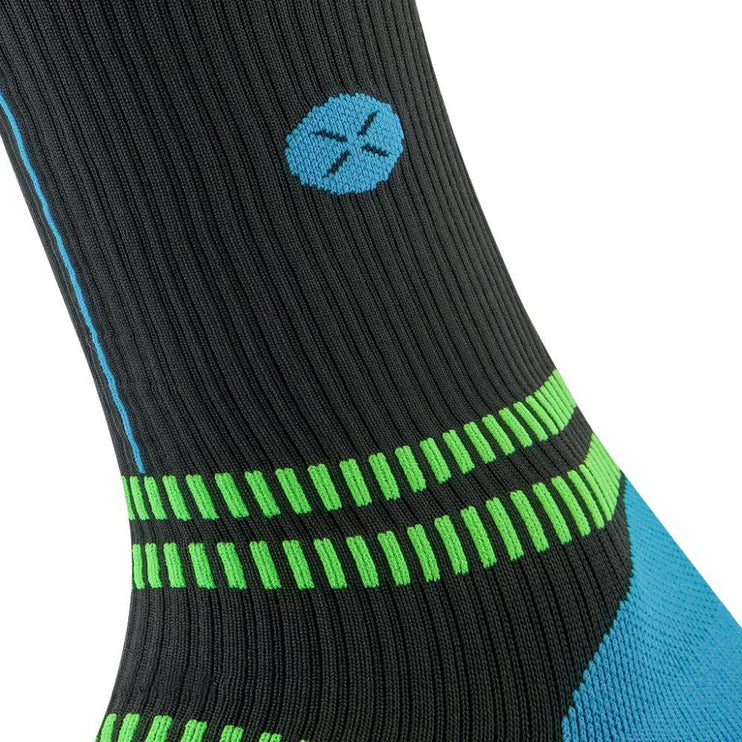 STOX | Running Compression Socks | Men | Charcoal / Bright Blue
