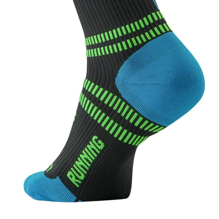 STOX | Running Compression Socks | Men | Charcoal / Bright Blue
