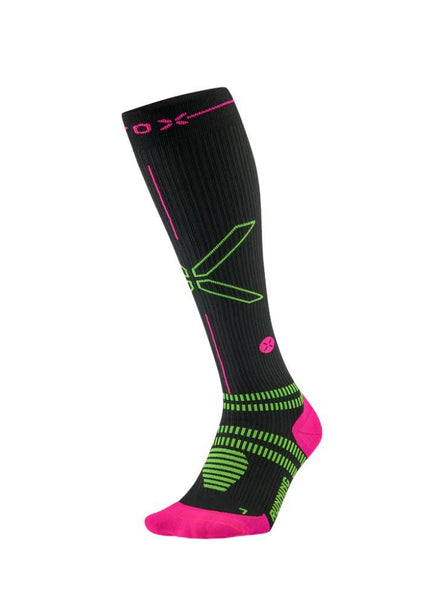 STOX | Running Compression Socks | Dames | Charcoal / Fuchsia