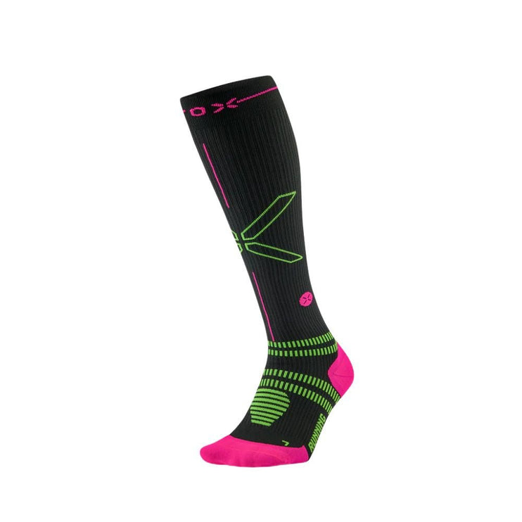 STOX | Running Compression Socks | Ladies | Charcoal / Fuchsia