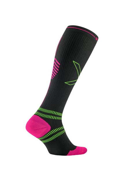STOX | Running Compression Socks | Dames | Charcoal / Fuchsia