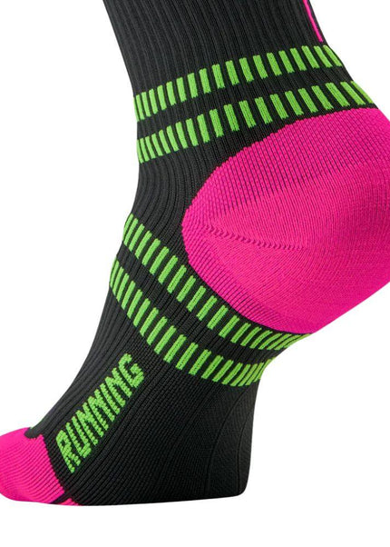 STOX | Running Compression Socks | Dames | Charcoal / Fuchsia
