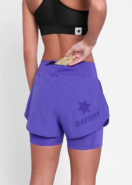Saysky | 2-in-1 Pace Shorts 3'' | Dames | Purple
