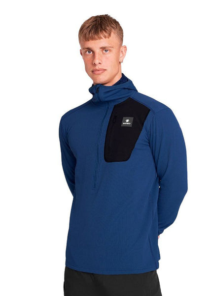 Saysky | Combat Half Zip | Fleece Hoodie | Heren | Blue
