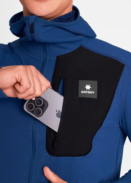 Saysky | Combat Half Zip | Fleece Hoodie | Heren | Blue