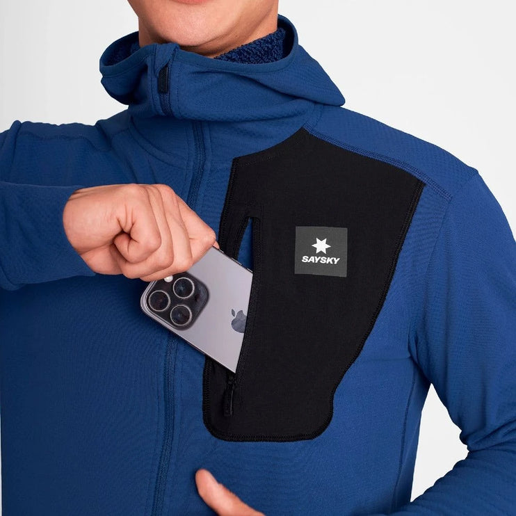 Saysky | Combat Half Zip | Fleece Hoodie | Heren | Blue