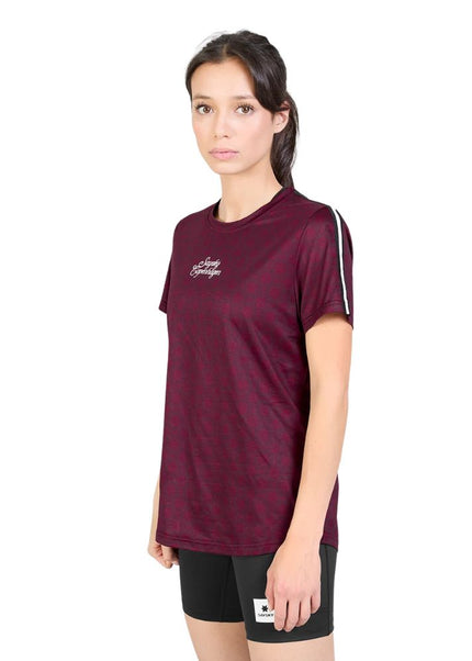 Saysky | Couture Combat T-Shirt | Dames | Burgundy AOP