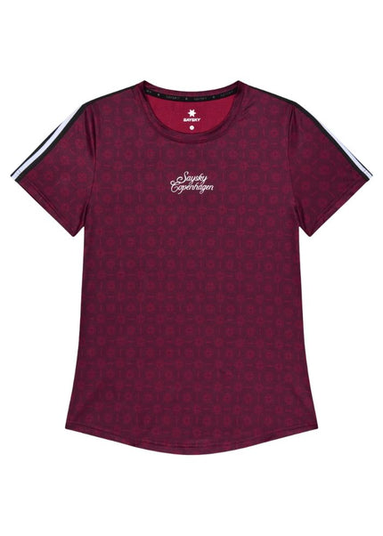 Saysky | Couture Combat T-Shirt | Dames | Burgundy AOP