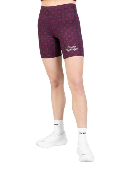 Saysky | Couture Combat+ Short Tight 7'' | Dames | Burgundy AOP