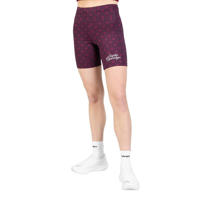 Saysky | Couture Combat+ Short Tight 7'' | Dames | Burgundy AOP