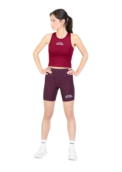 Saysky | Couture Combat+ Short Tight 7'' | Dames | Burgundy AOP