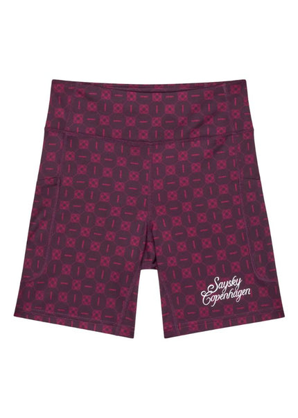 Saysky | Couture Combat+ Short Tight 7'' | Dames | Burgundy AOP