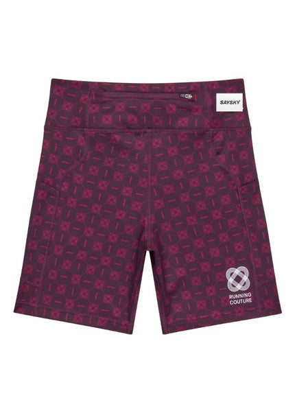 Saysky | Couture Combat+ Short Tight 7'' | Dames | Burgundy AOP