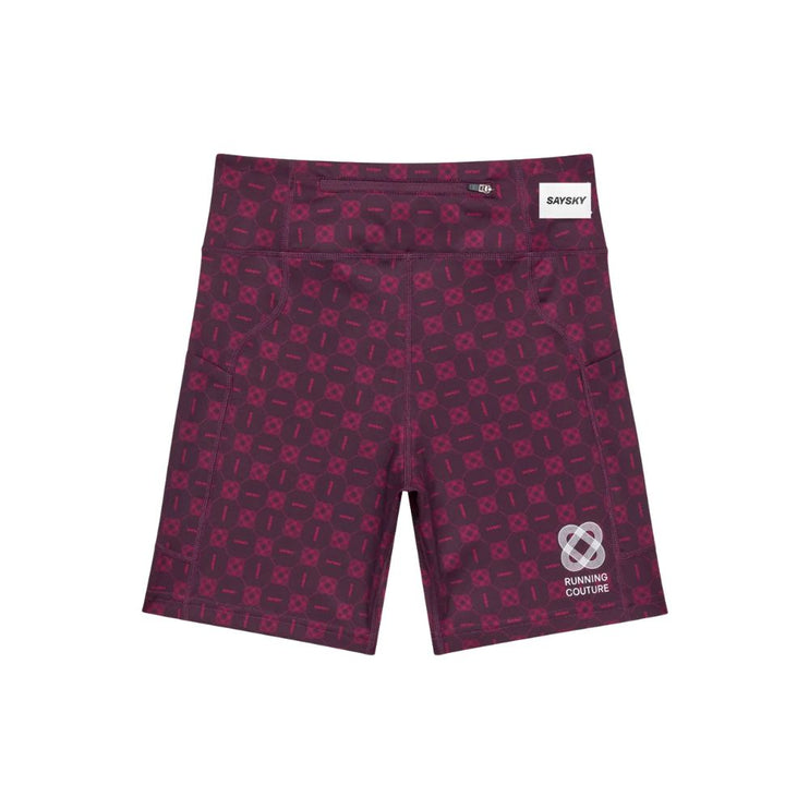 Saysky | Couture Combat+ Short Tight 7'' | Dames | Burgundy AOP