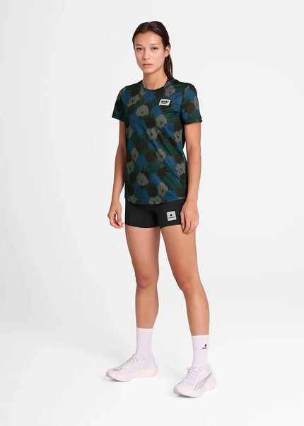 Saysky | Flower Combat T-Shirt | Dames | Blue AOP