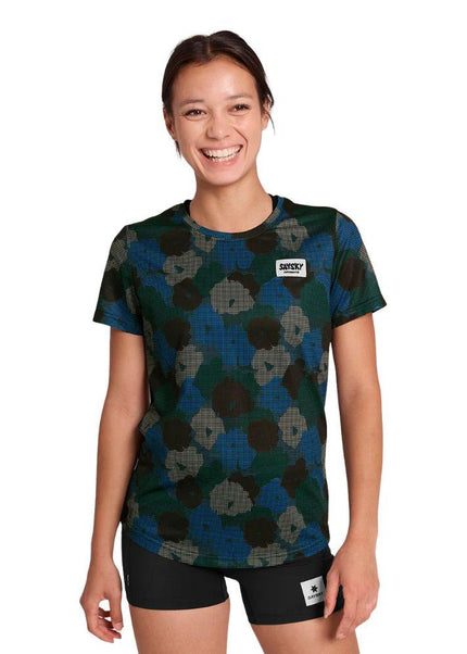Saysky | Flower Combat T-Shirt | Dames | Blue AOP