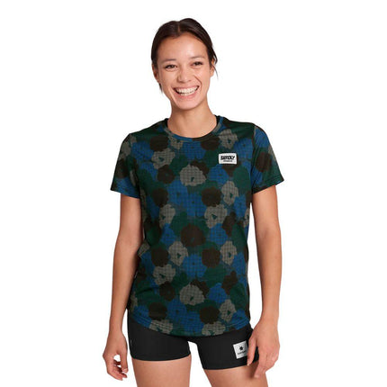 Saysky | Flower Combat T-Shirt | Dames | Blue AOP
