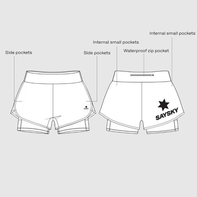 Saysky | Pace 2-in-1 Shorts 3'' | Dames | Black