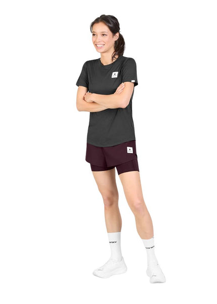 Saysky | Pace 2-in-1 Shorts 3'' | Dames | Burgundy