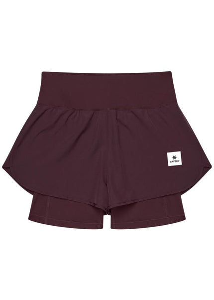 Saysky | Pace 2-in-1 Shorts 3'' | Dames | Burgundy